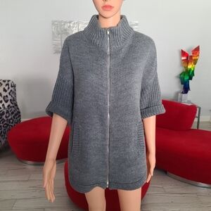 BEBE front zip grey sweater size M/L